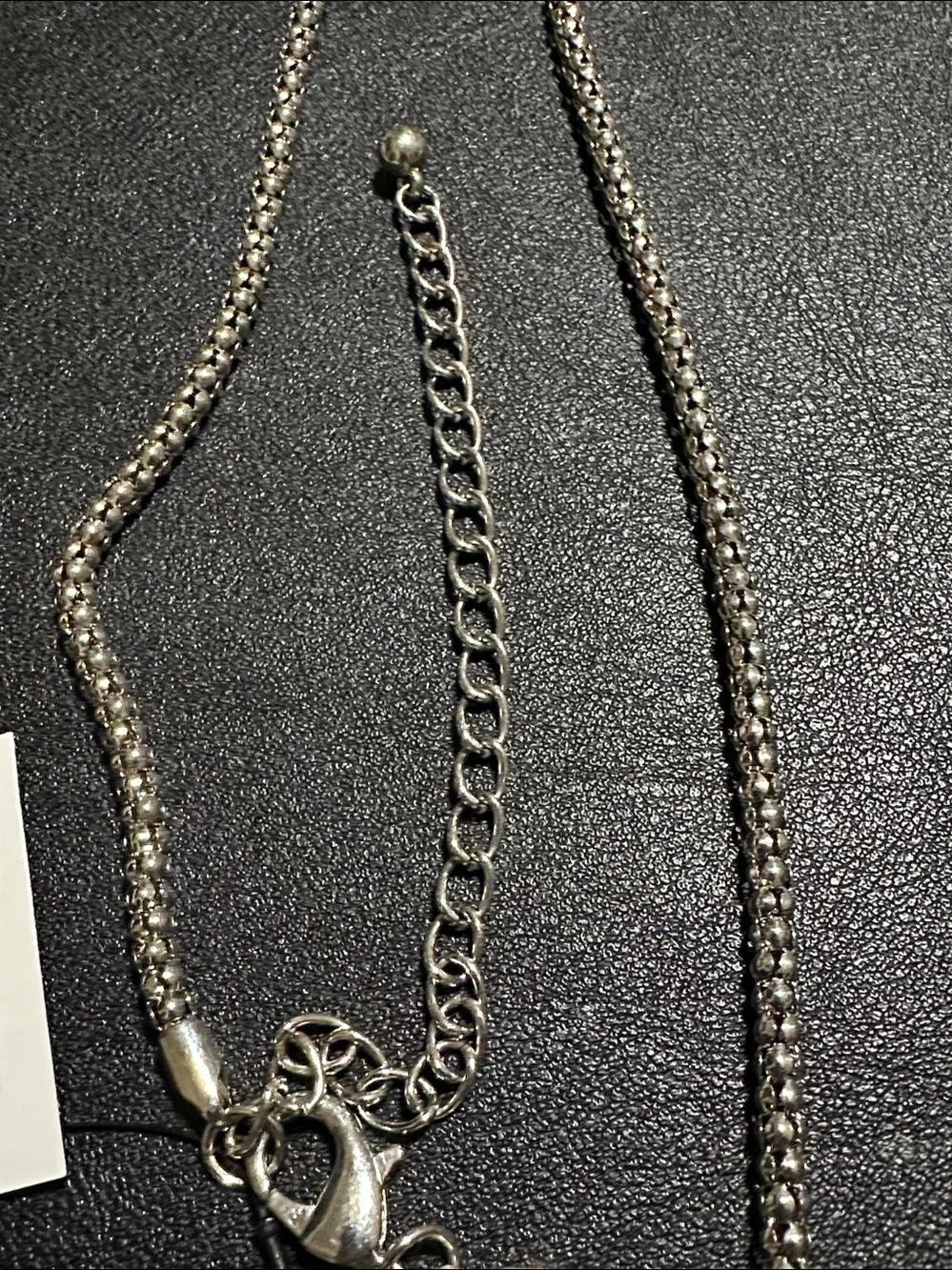 Chico’s Pave’ Crystal Pendant & Drops Silver Tone Y Lariat Necklace